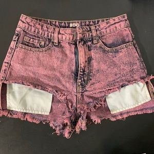 BDG Magenta Acid Washed Jean Shorts